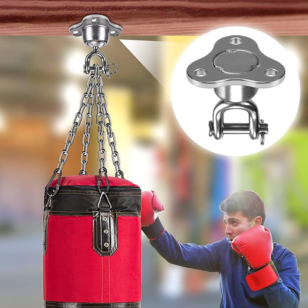 SELEWARE Schaukelhaken Schwerlast Hängesessel Outdoor - Drehhaken Boxsack Halterung Deckenhaken Holz