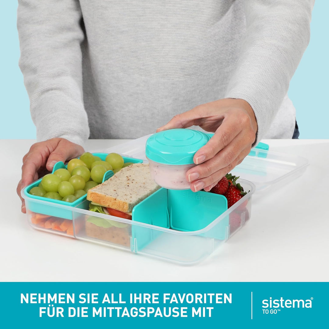 Sistema To Go Bento Box Create | Lunchboxen mit Fächern & Snack Pots | 1,48 L | BPA-frei | 2 Stück |