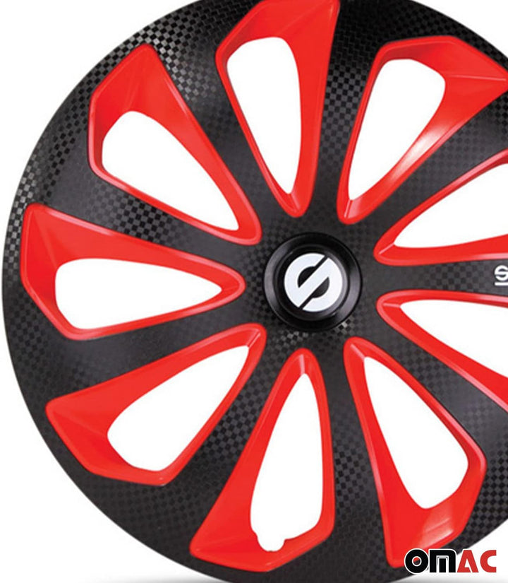 Satz Sparco Radzierblenden Sicilia 15-Zoll Schwarz/Rot/Karbon