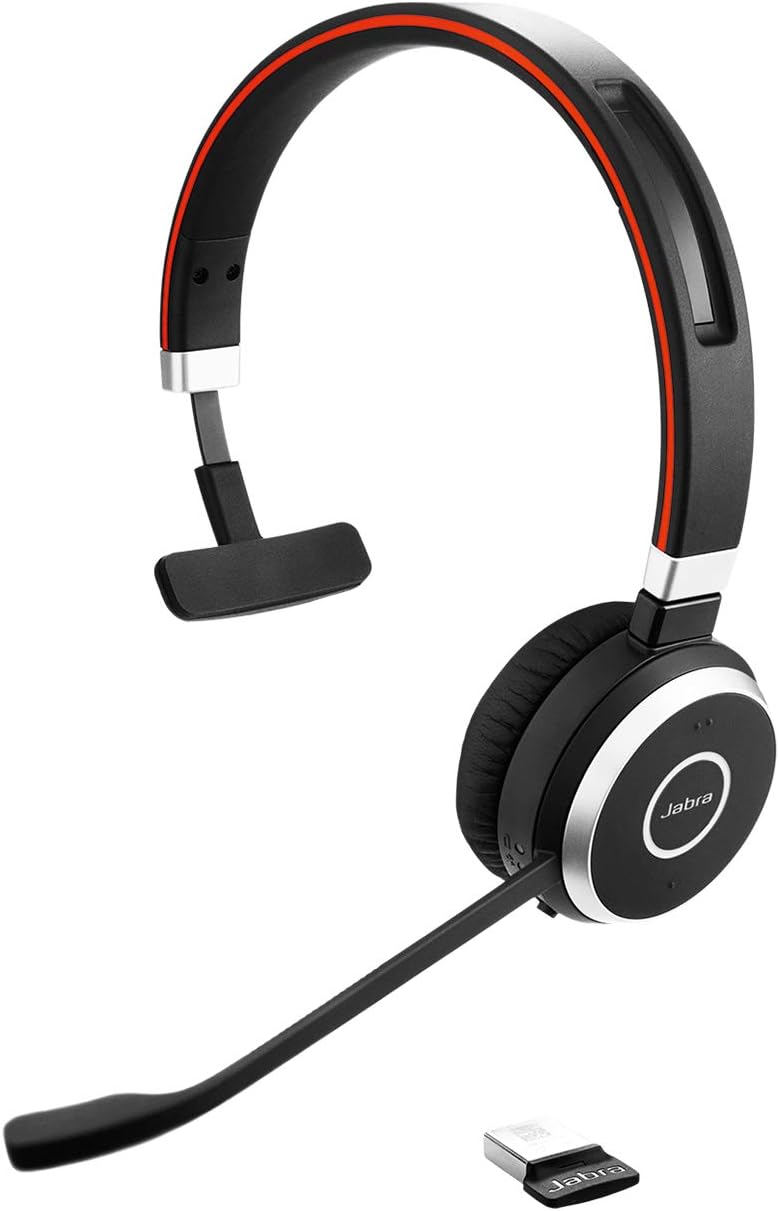 Jabra Evolve 65 Wireless Mono On-Ear Headset – Unified Communications Optimised Headphones With Long