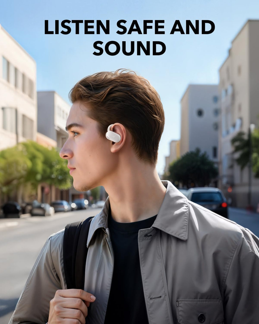 soundcore Anker V20i Open-Ear Headphones, Adjustable Ear Hooks, Noise-Free Calls, IP55, LED, 36 Hour