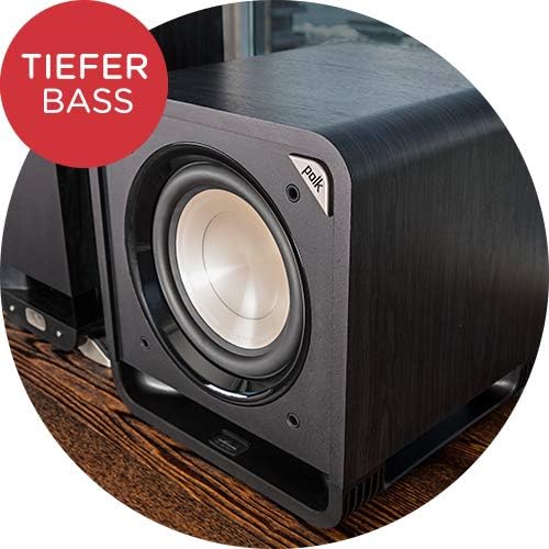 Polk Audio HTS 10 Aktivsubwoofer für Heimkino Soundsysteme und Musik, 10" Bass Box, 200 Watt, Weiss