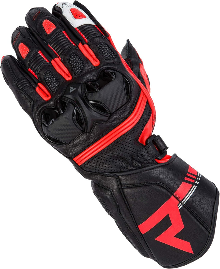REBELHORN ST Long Leder Motorradhandschuhe für Männer Superfabric Panels SAS-TEC Schaumstoffplatten