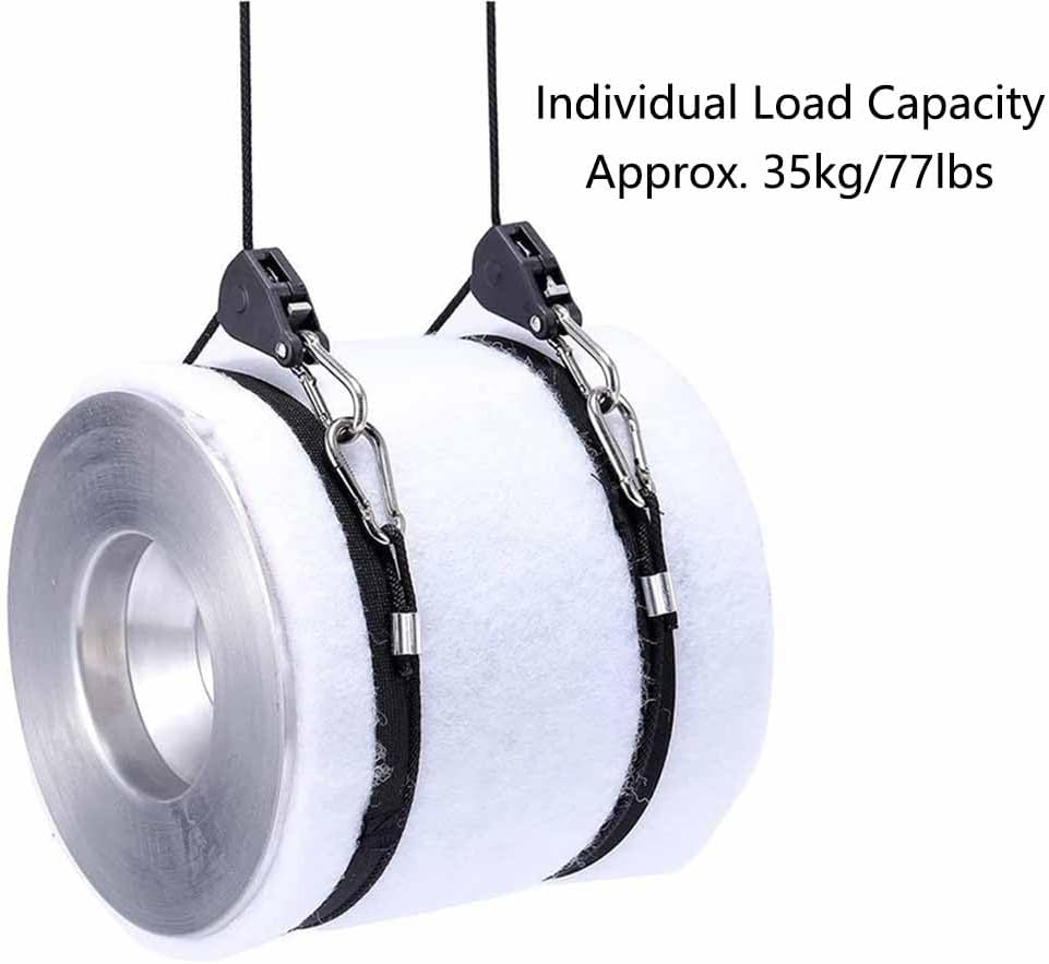 4stk, Heavy Duty 1/8" Rope Pulley Ratchet Hangers, einstellbare verstärkte Metall-Zahnräder, 5.5-ft