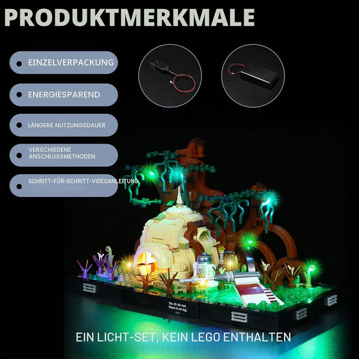 Licht-Set Für Lego 75330 Jedi Training on Dagobah - Diorama Bausteinen Modell - Modell Set Nicht Ent