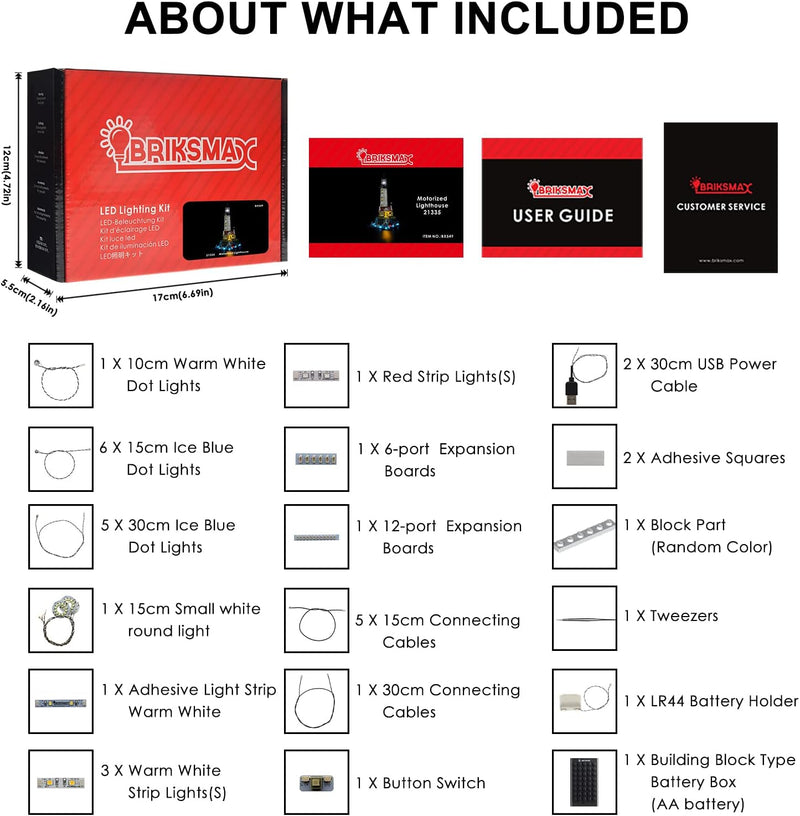 BRIKSMAX 21335 Led Licht für Lego Motorisierter Leuchtturm - Compatible with Lego Ideas Bausteinen M