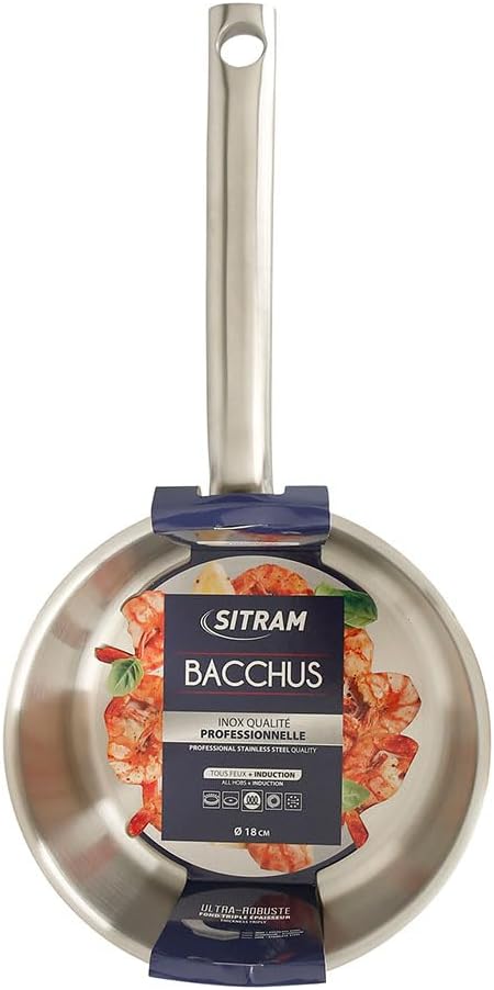Sitram 714150 BACCHUS Pro Stieltopf aus Edelstahl, professionelle Qualität, Ø 18 cm, für alle Herde,