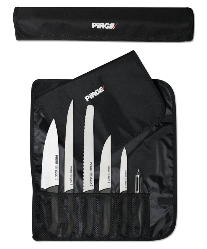 Pirge Ecco Starter Set Profi Messerset mit Tasche 7 Stück - Profi Kochmesser Set - Edelstahl Profi K