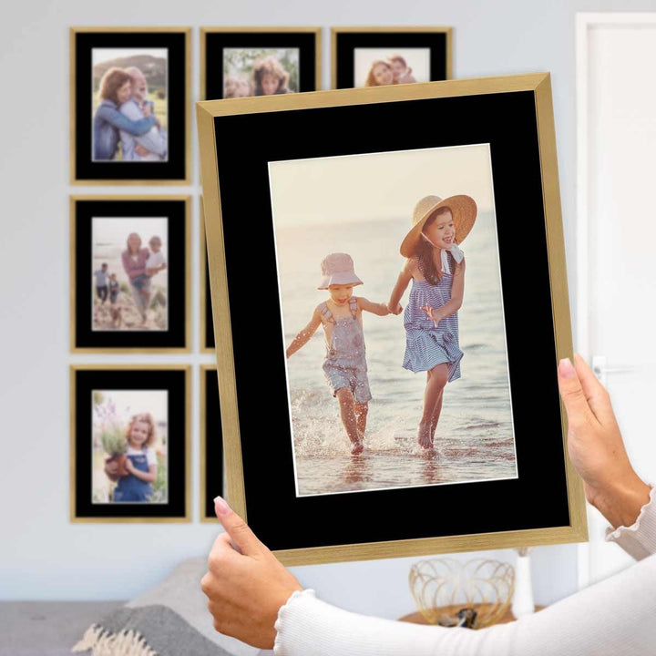 PHOTOLINI Passepartout 40x50 aussen für 30x40 innen, säurefrei 1,5 mm Passepartout Karton Schwarz, a