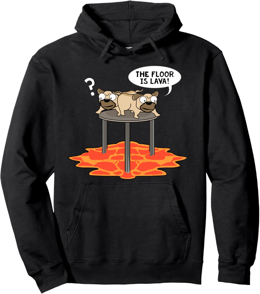 Der Boden ist Lava Gefährliche Asche Schlacke Mops Hunde Pullover Hoodie