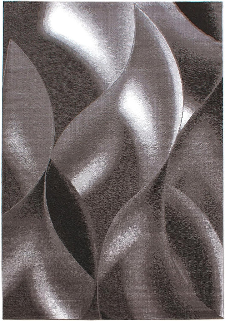 Carpetsale24 Teppich Wohnzimmer Abstrakten Wellen Mustern Braun Meliert 160 x 230 cm - Kurzflor Tepp
