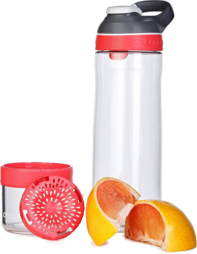 Contigo Cortland Infuser Water Bottle 750 ml Clear With Watermelon, 750 ml Clear With Watermelon