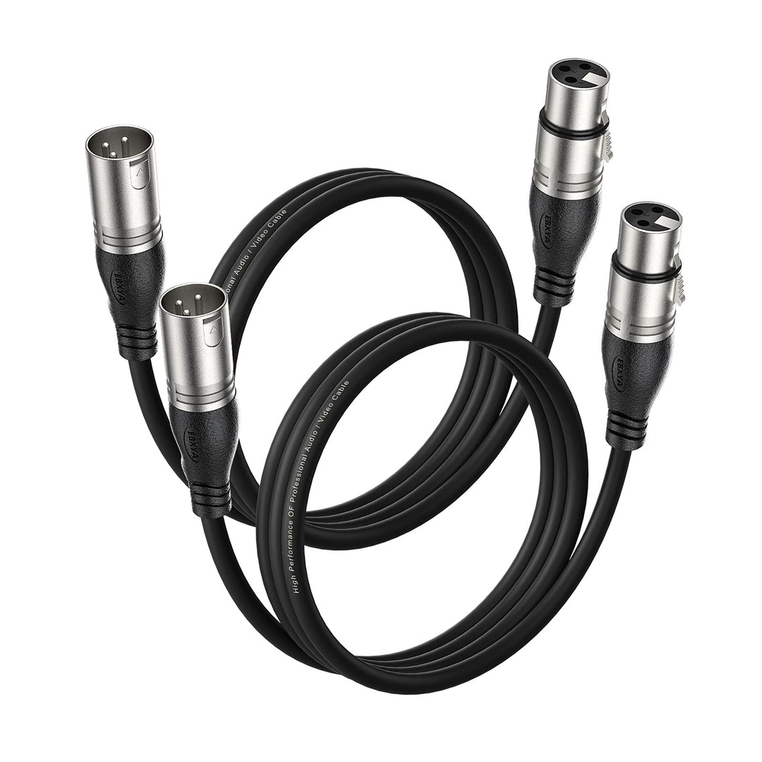 EBXYA XLR Kabel XLR-Mikrofonkabel 1M/3FT 2 Packungen -3 Pins Symmetrischer XLR-Stecker auf Buchse Bü