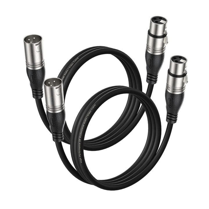 EBXYA XLR Kabel XLR-Mikrofonkabel 1M/3FT 2 Packungen -3 Pins Symmetrischer XLR-Stecker auf Buchse Bü