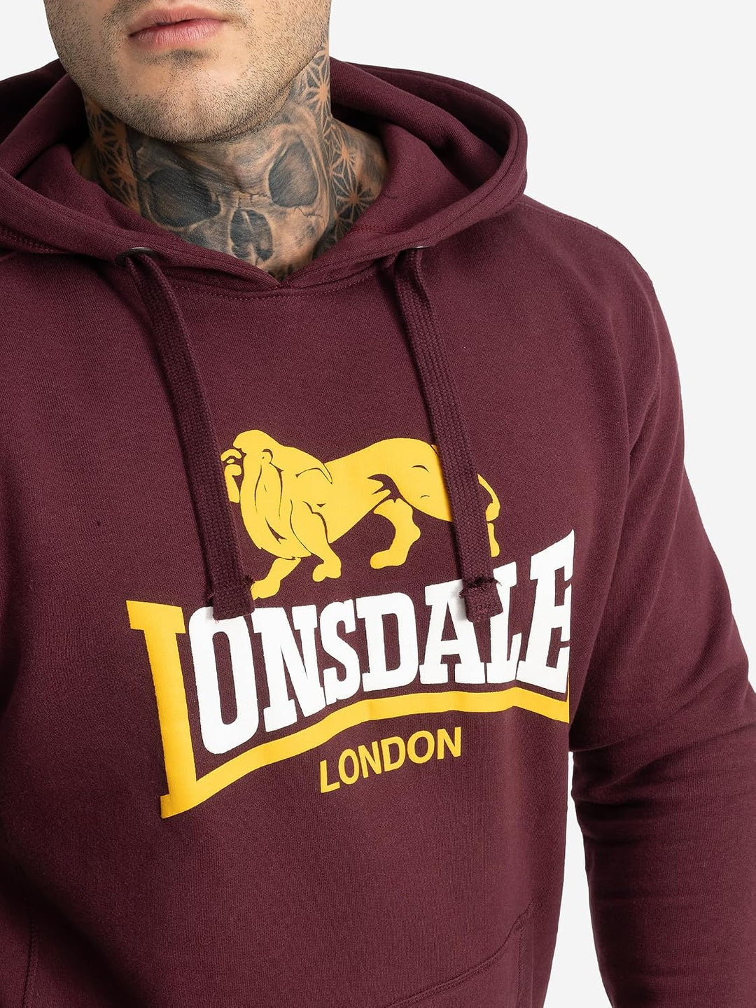 Lonsdale Herren Sleeve Hooded Sweatshirt, S Oxblood