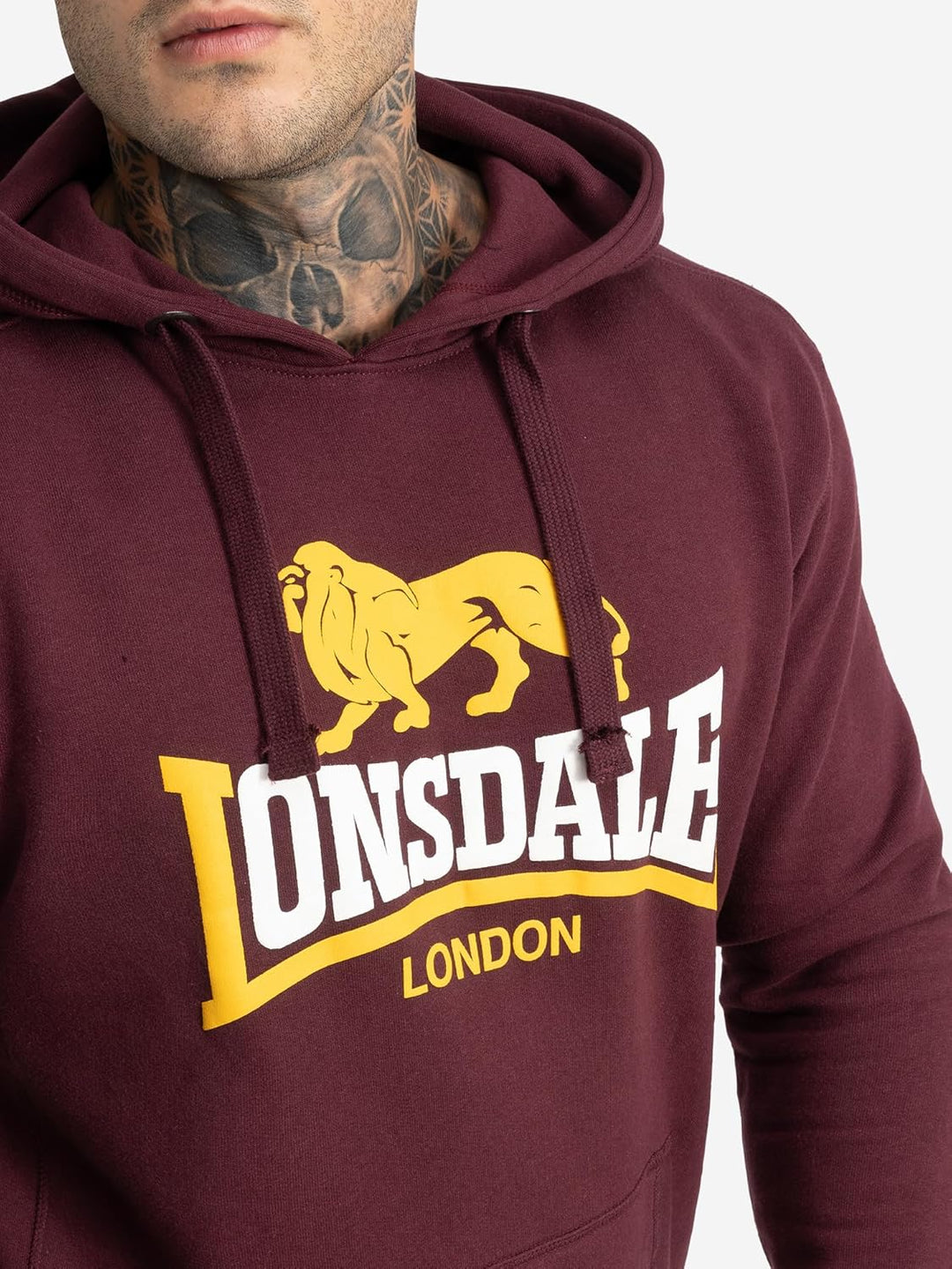 Lonsdale Herren Sleeve Hooded Sweatshirt, S Oxblood