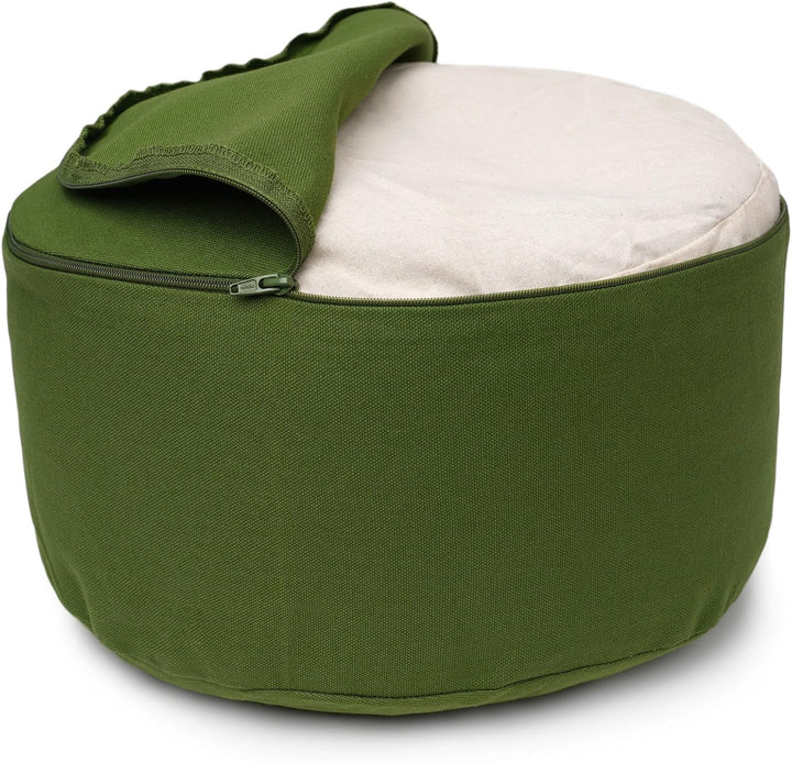 Yogabox Meditationskissen Glückssitz® keltischer Baum des Lebens olive / Stick: grün, olive / Stick: