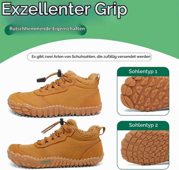 SAGUARO Kinder Winter Barfussschuhe Winterschuhe Warme Gefüttert Wanderschuhe Leicht rutschfest Wint