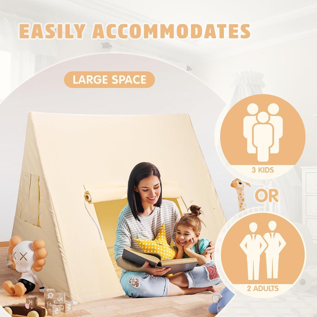 Yontwe Dreieckszelt für Kinder Innenzelte Kinderspielhaus faltbares Spielzelt Segeltuch-Kinderzelte