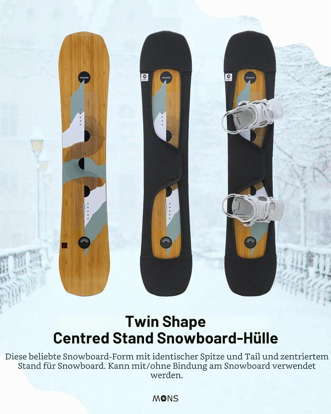 MONS Snowboard-Schutzhülle mit offener Bindung, M