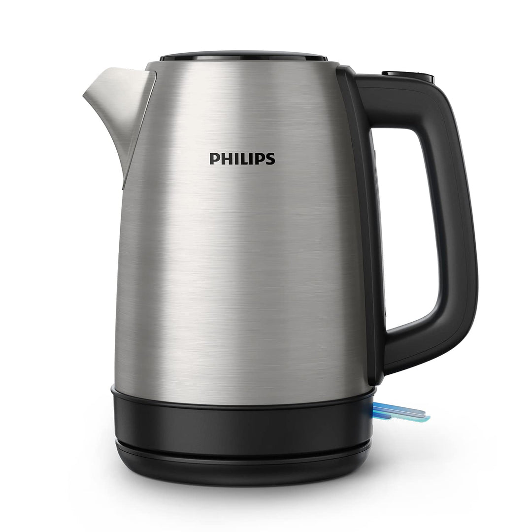 Philips Wasserkocher – 1.7 L Fassungsvermögen mit Kontrollanzeige, Edelstahl, Pirouettenbasis