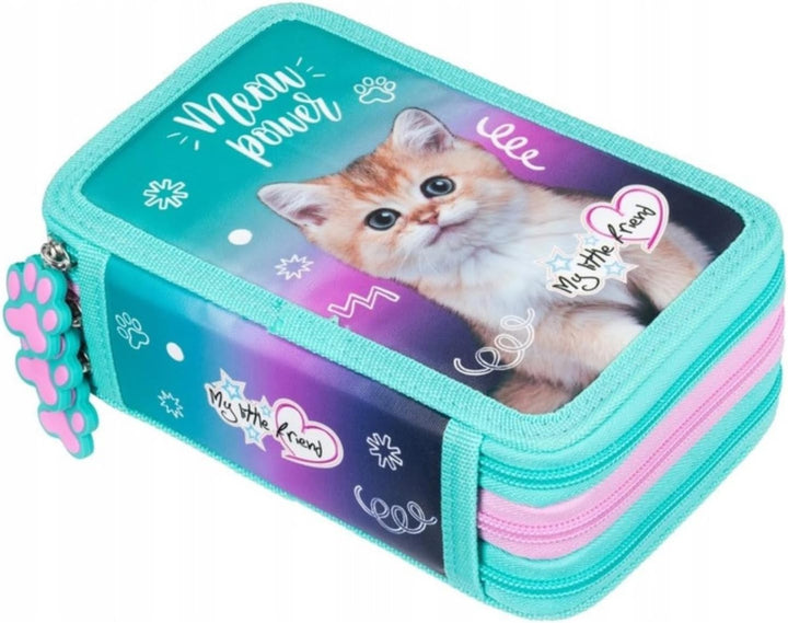 Goldkids - Federmäppchen 3 Fächer - Mäppchen für Mädchen und Jungen - Federmappe 3-Fach Federtasche