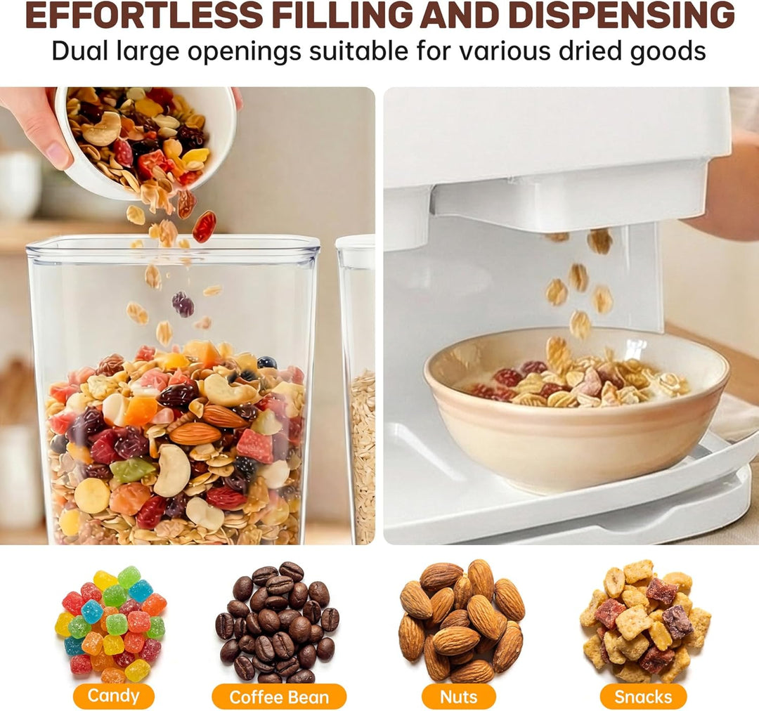 Sinceroduct Müslispender 2er Pack, Cereal Dispenser 3L Grosse luftdichte Müsli-Speicherkisten, Cornf