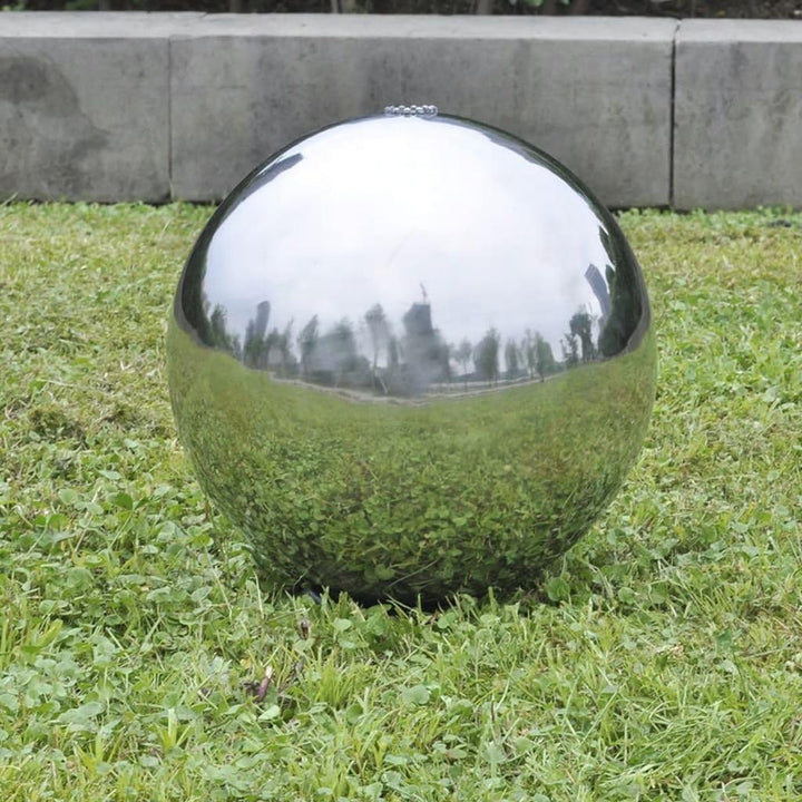Tidyard Kugelbrunnen, Edelstahl Brunnen Springbrunnen mit LED Kugelbrunnen Garten Wasserspiel, 30 cm