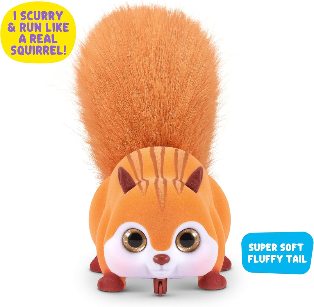 Pets Alive Scurry'n Squirrel (Orange) von ZURU – Interaktives Roboter-Haustier, Bewegliches Eichhörn