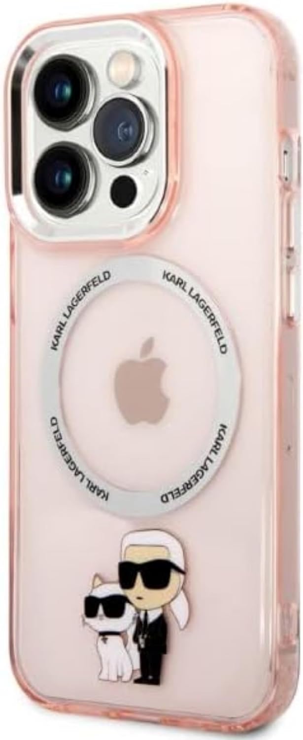 Karl Lagerfeld KLHMP14LHNKCIP Hülle für iPhone 14 Pro 6,1" hardcase rosa Iconic Karl&Choupette