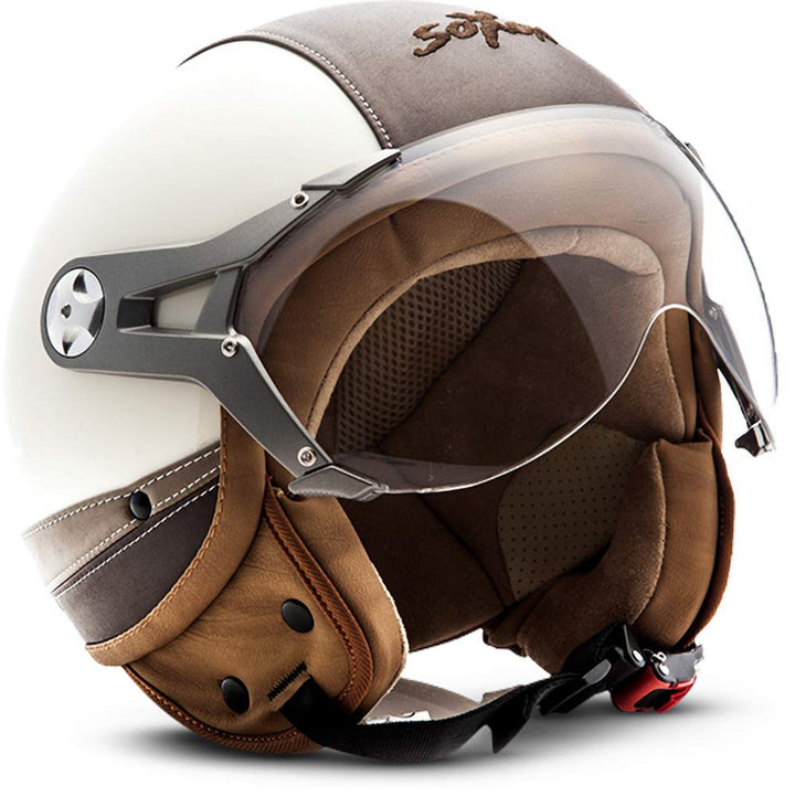 Soxon® SP-325 Urban „Creme“ · Jet-Helm · Motorrad-Helm Roller-Helm Scooter-Helm Moped Mofa-Helm Chop