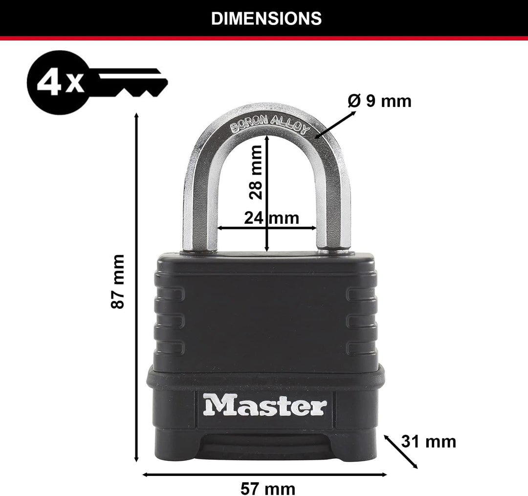MASTER LOCK Hochleistungsvorhängeschloss [Zahlenkombination] [Zinkgehäuse] [Aussenbereich] M178EURD