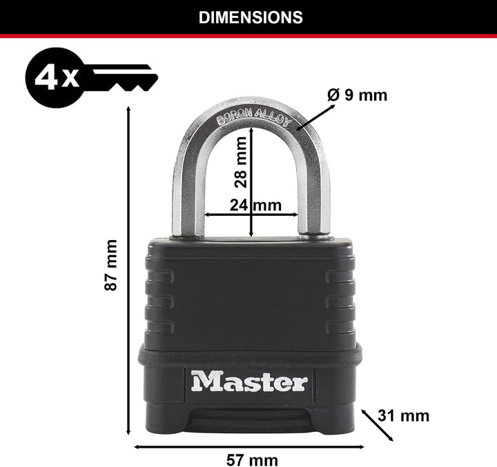 MASTER LOCK Hochleistungsvorhängeschloss [Zahlenkombination] [Zinkgehäuse] [Aussenbereich] M178EURD