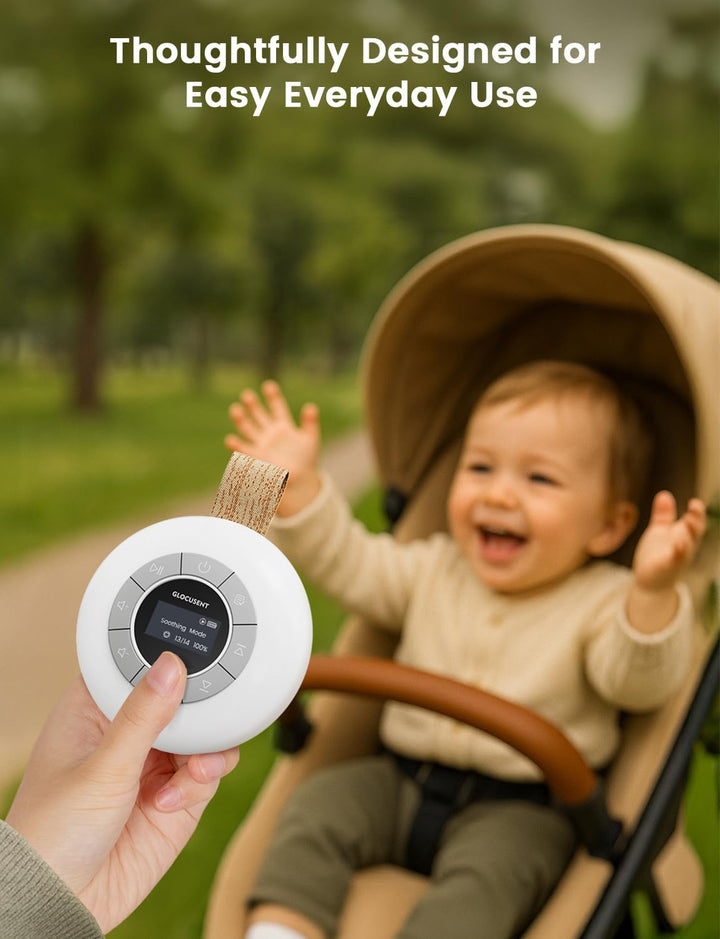Glocusent Nachttischlampe Baby & White Noise Machine mit 62 Sounds & 9 Farben, Bluetooth, 2000mAh Ak