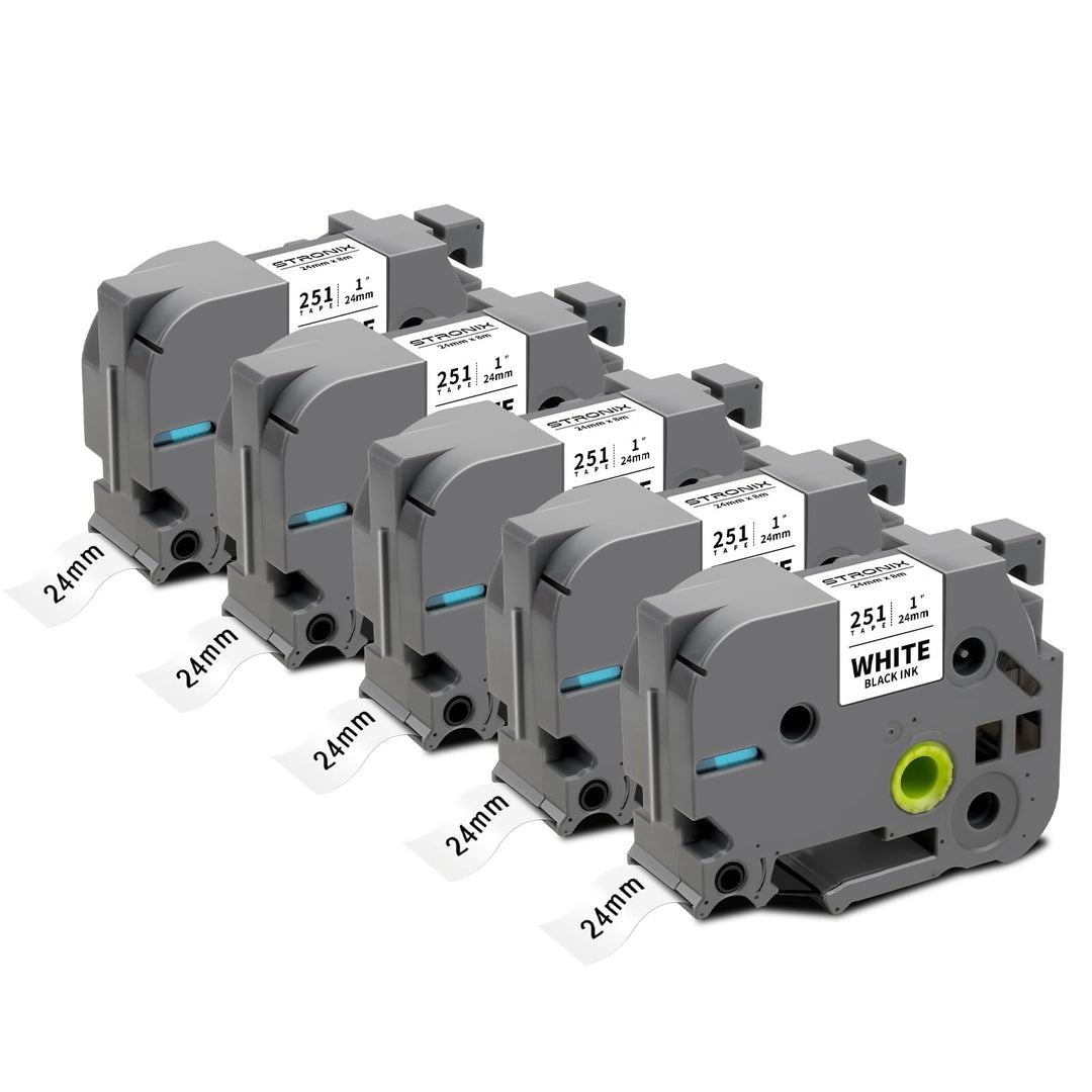 5x Kompatibel für Brother P-Touch Bänder 24mm TZe-251 TZ-251 Ub-251 Etikettenband für P-Touch Brothe