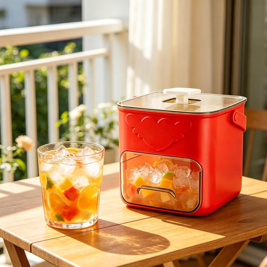Klein Eiswürfelmaschine, Ice Cube Maker, mit 48 Gitter Eiswürfelform Eiswürfelmaker mit Schublade un