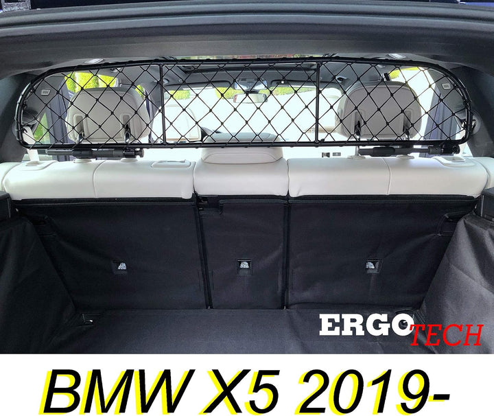 ERGOTECH Trennnetz Trenngitter kompatibel mit BMW X5 RDA65PSD-XS16, für Hunde und Gepäck. Sicher, ko