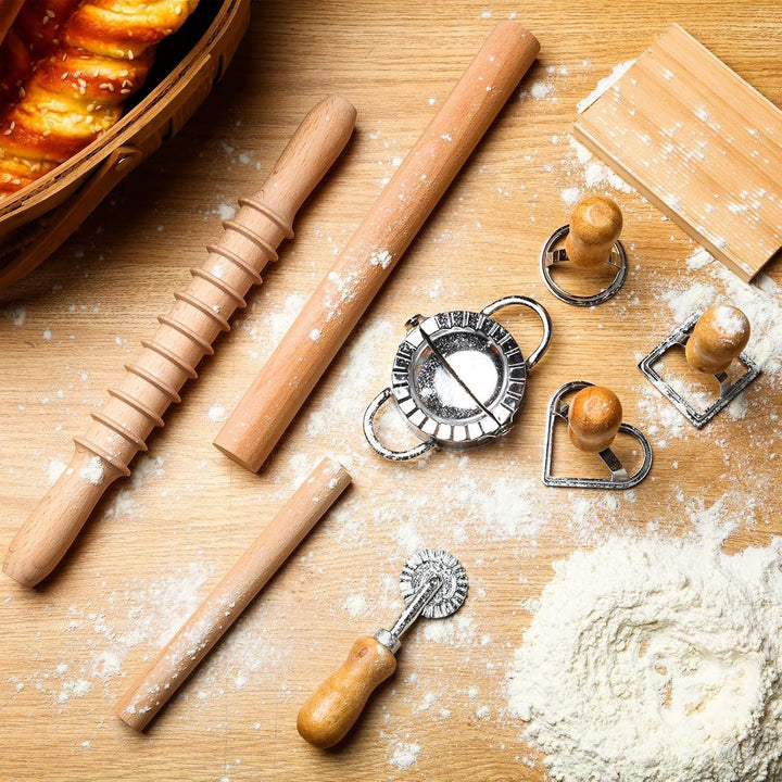 Nudelherstellungsset 9 Stück, Ravioli Maker Cutter Stempel Set, Pasta Nudel Ausstecher, Nudelschneid