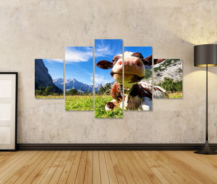 islandburner Bild auf Leinwand Kühe Im Karwendelgebirge In Österreich Bilder Wandbilder Poster Leinw