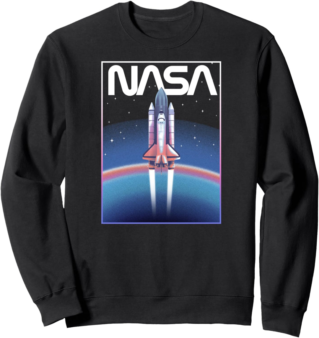 NASA Shuttle Launch Retro Pastel Gradient Poster Sweatshirt