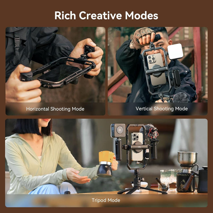 SMALLRIG Universal Quick Release Phone Cage Kit Basic, Aluminium-Smartphone-Video-Rig-Kit mit kabell