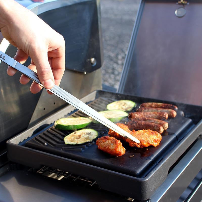 Grillplatte aus Gusseisen für Seitenkocher 35x32 cm Gussplatte Plancha geriffelt/glatt