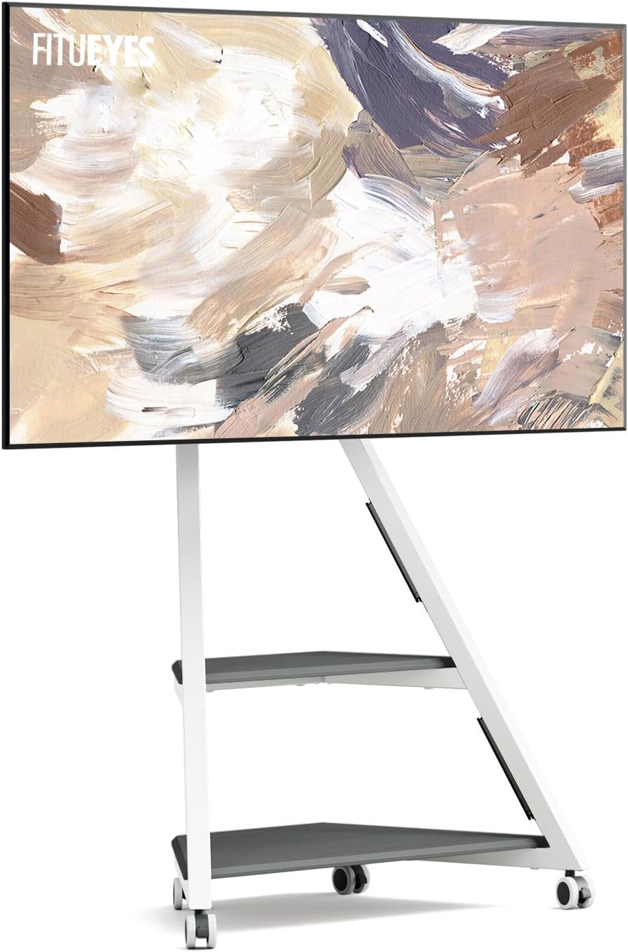 FITUEYES Design TV Ständer Rollbar, Mobiler TV Stand mit Rollen für 32 40 43 55 65 Zoll Flach & Curv