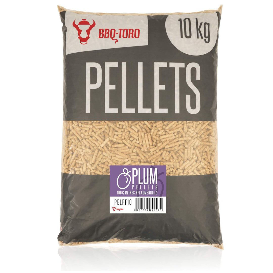 BBQ-Toro Grillpellets Pflaume aus 100% Pflaumenholz | 10 kg | Pflaumenpellets für Grill, Smoker, Pel