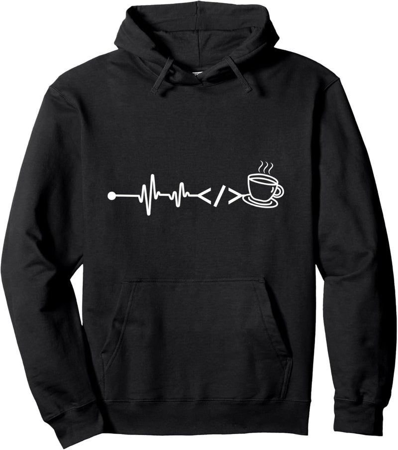 Computer Programmierer Software Entwickler Heartbeat Kaffee Pullover Hoodie