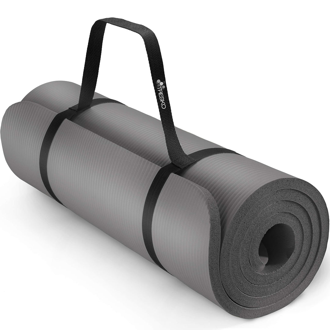 TRESKO Yogamatte Phthalatfrei - Gymnastikmatte rutschfest, Pilatesmatte Fitnessmatte mit Tragegurt,