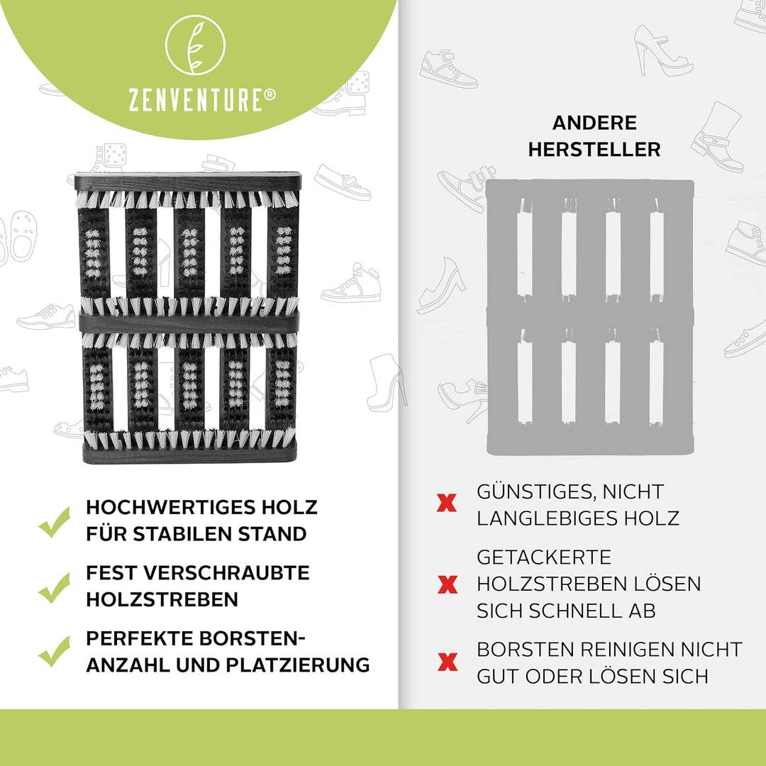 Schuhabstreifer - Robuster Schuhabstreifer für aussen & innen - Aus langlebigem Weissdorn-Holz & mit