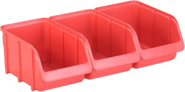 hünersdorff 656600 Sichtboxen-Set: 1x Kunststoffschiene plus 3 x Lagerboxen der Grösse 3, Wandhalter