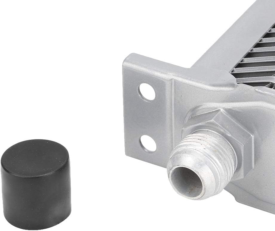 BOROCO Ölkühler 19 Reihen AN10 Anschluss Set Universal Zusatz Kühlung Extern Oil Cooler (Silber)