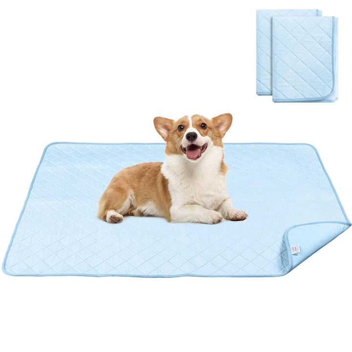 2pcs Urinunterlage Matte 92x122CM, Kühlmatte für Hunde, Pet Cooling Mat Waschbar, wasserdicht Urinie